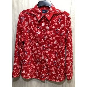 BASIC‎ EDITIONS Women's (Size M) Long Sleeve Collared Button Down Shirt Floral